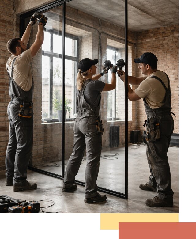 Стеклянные перегородки лофт — изготовление и монтаж в Электростали