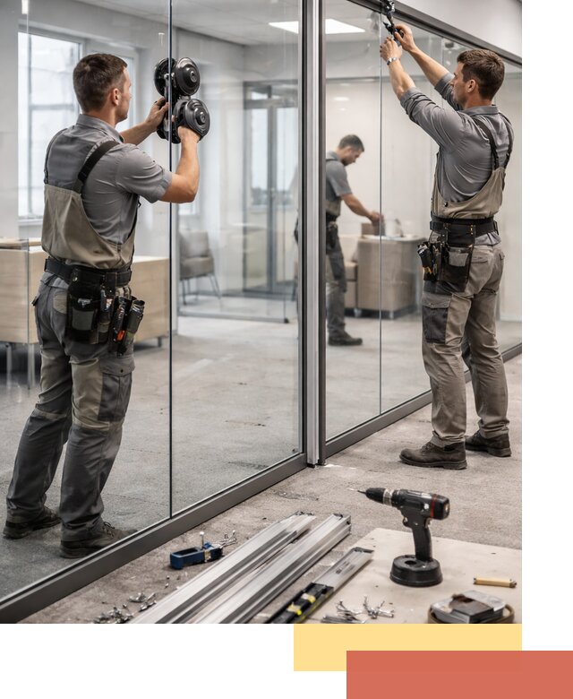 Стеклянные офисные перегородки под ключ в Электростали