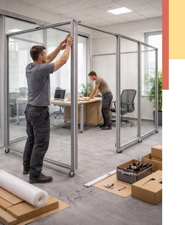 Мобильные офисные перегородки в Электростали от 12663 руб. — установка под ключ | ОТДЕЛОЧНИК-Элк