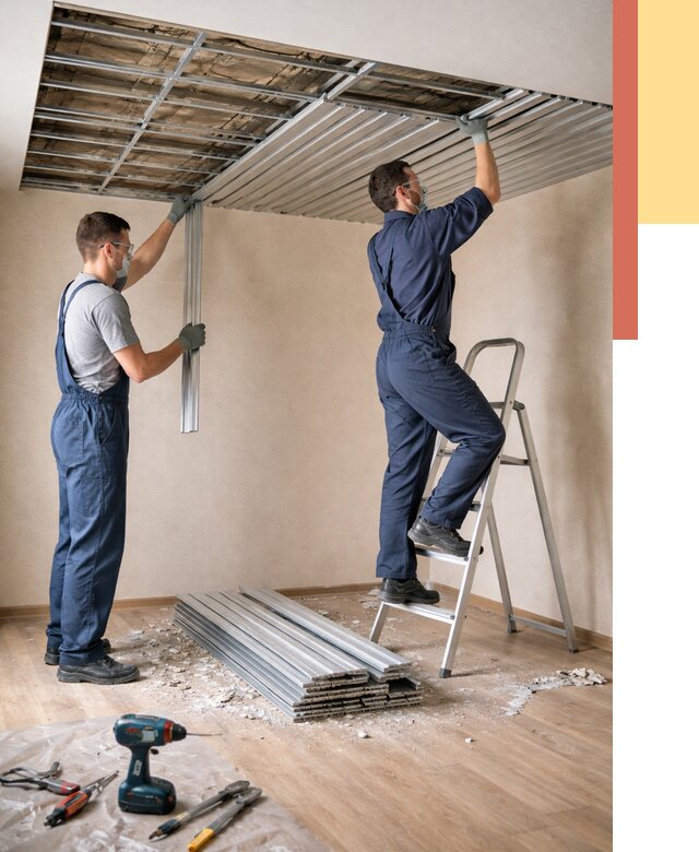 Демонтаж реечного потолка в Электростали от 4559 руб. быстро и недорого | ОТДЕЛОЧНИК-Элк