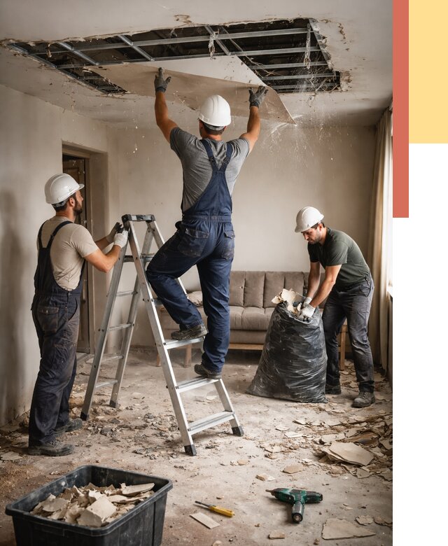 Демонтаж гипсокартонного потолка в Электростали от 425 руб. за м2 — ОТДЕЛОЧНИК-Элк