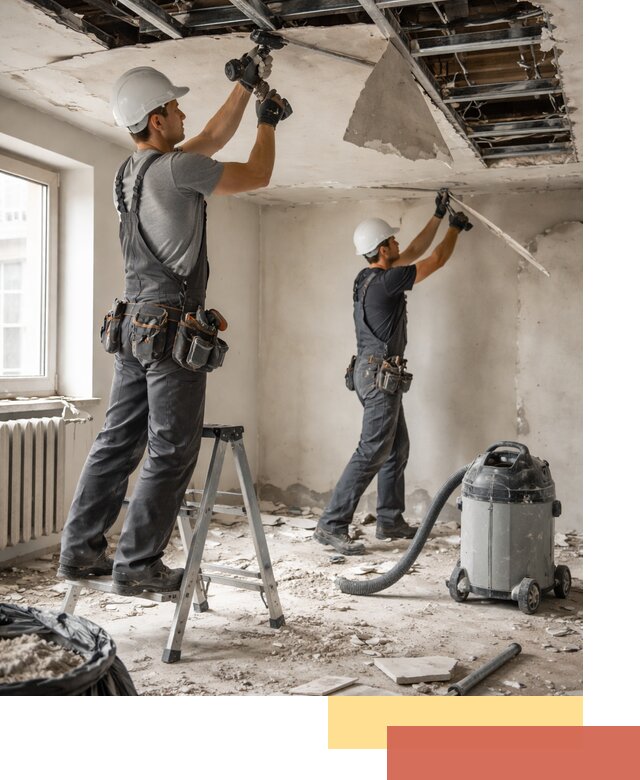 Демонтаж гипсокартонного потолка в Электростали быстро и аккуратно