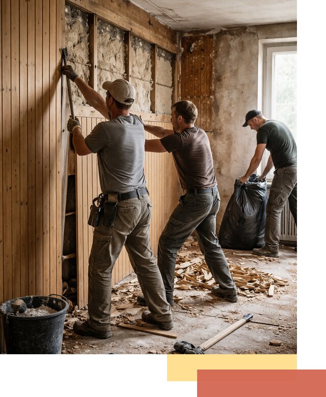 Демонтаж вагонки и вывоз материалов в Электростали