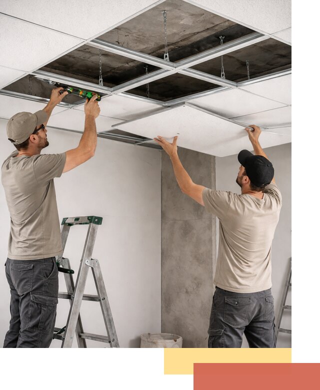 Монтаж потолка Армстронг под ключ в Электростали