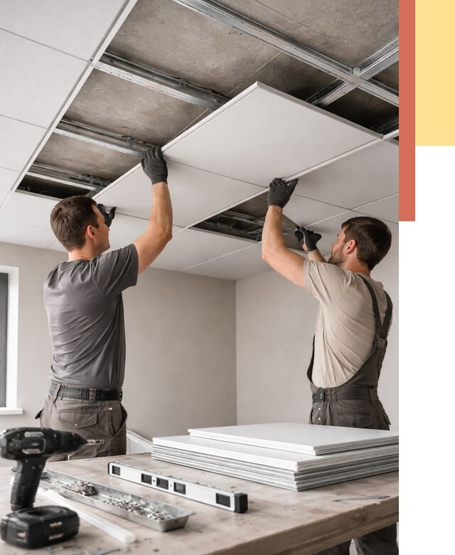 Монтаж кассетного потолка в Электростали от 4559 руб/м2 — установка и сборка | ОТДЕЛОЧНИК-Элк