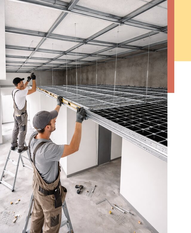 Монтаж потолка грильято в Электростали от 456 руб./м² — быстрая сборка под ключ | ОТДЕЛОЧНИК-Элк