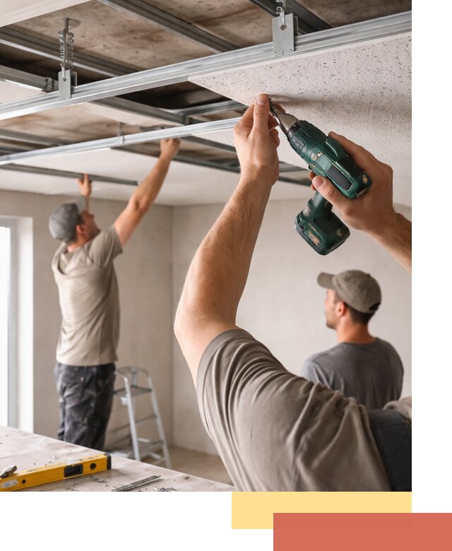 Монтаж акустического потолка в Электростали под ключ