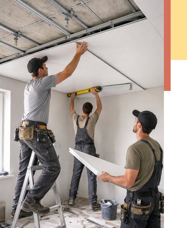 Монтаж потолка из ПВХ панелей в Электростали от 3546 руб./м2 — быстро и недорого | ОТДЕЛОЧНИК-Элк