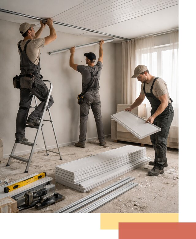 Монтаж потолка из ПВХ панелей в Электростали оперативно и качественно