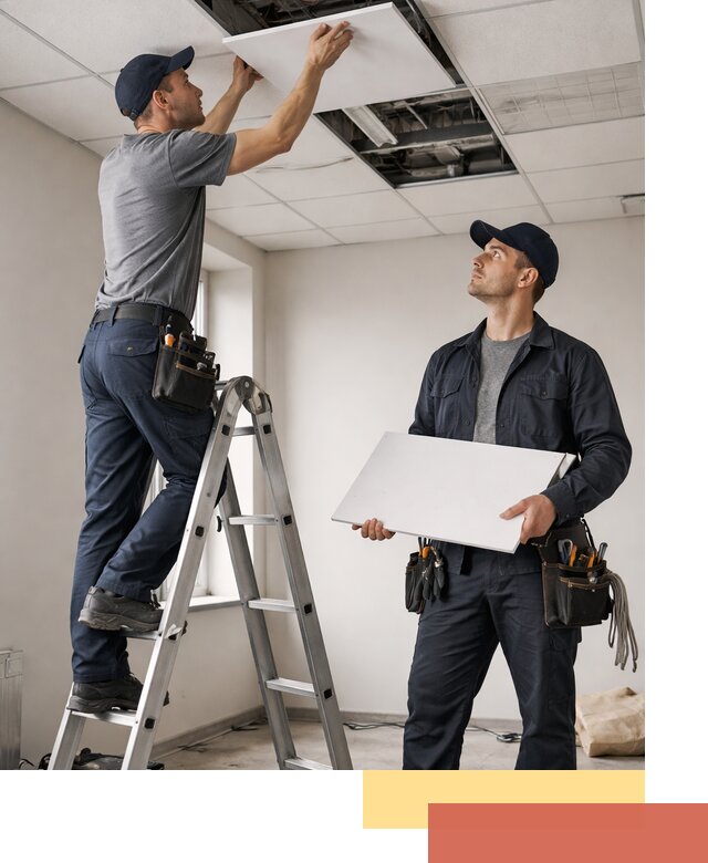 Обслуживание подвесного потолка в Электростали — ремонт и чистка