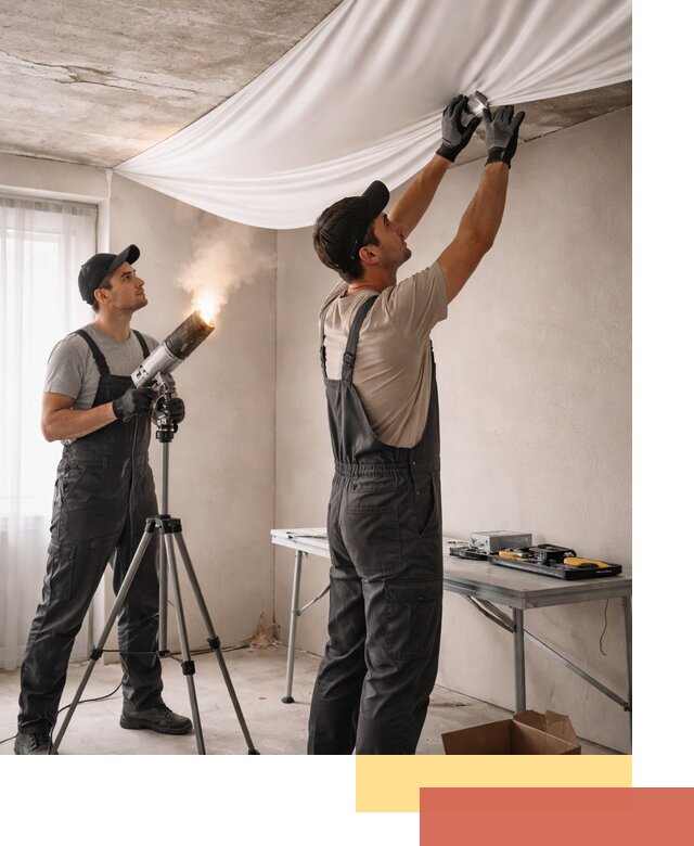 Установка натяжного потолка под ключ в Электростали