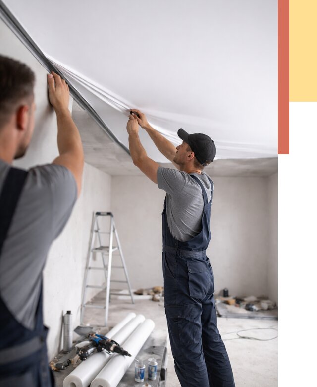 Монтаж матового натяжного потолка в Электростали от 4559 руб./м² — быстро и недорого | ОТДЕЛОЧНИК-Элк