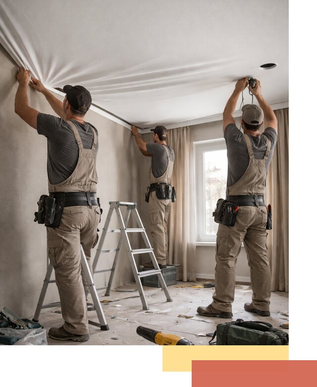 Монтаж матового натяжного потолка в Электростали качественно и быстро