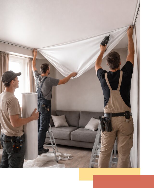 Монтаж сатинового натяжного потолка в Электростали качественно и быстро