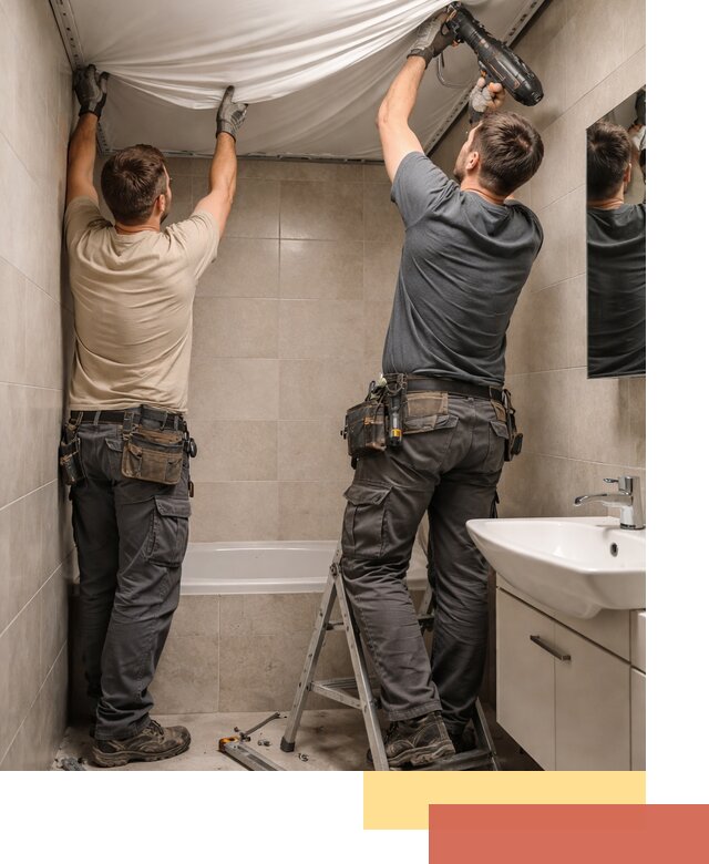 Монтаж натяжного потолка в ванной в Электростали быстро и качественно