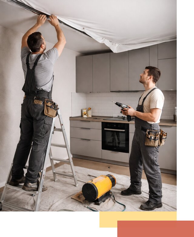 Монтаж натяжного потолка на кухне в Электростали