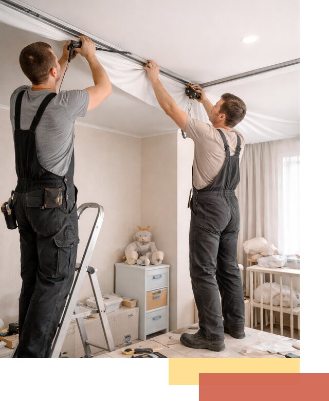 Монтаж натяжного потолка в детской комнате в Электростали