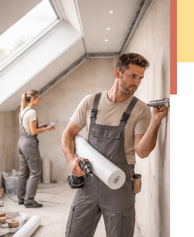 Монтаж натяжного потолка на мансарде в Электростали от 3546 руб. | ОТДЕЛОЧНИК-Элк