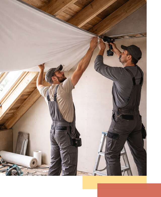 Монтаж натяжного потолка в мансарде в Электростали