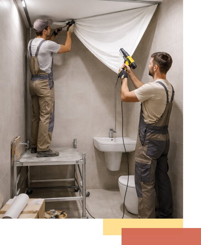 Монтаж натяжного потолка в санузле в Электростали