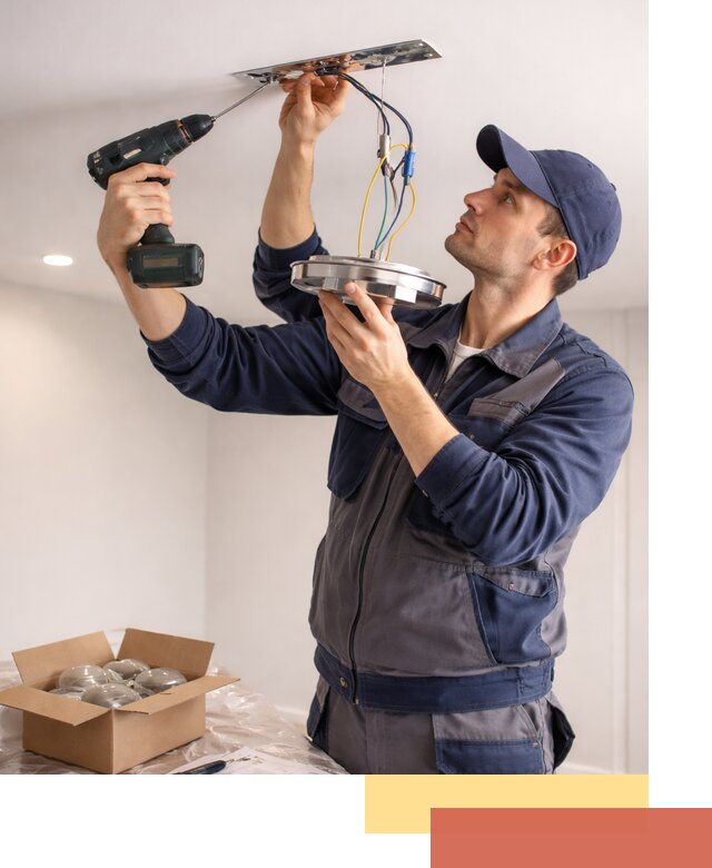 Установка люстры в натяжной потолок в Электростали