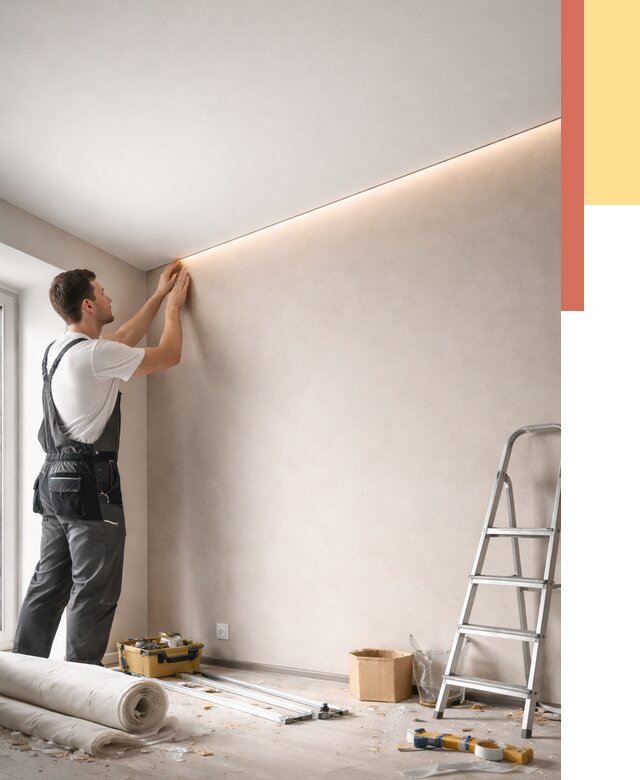 Теневые натяжные потолки в Электростали от 8307 руб. под ключ | ОТДЕЛОЧНИК-Элк