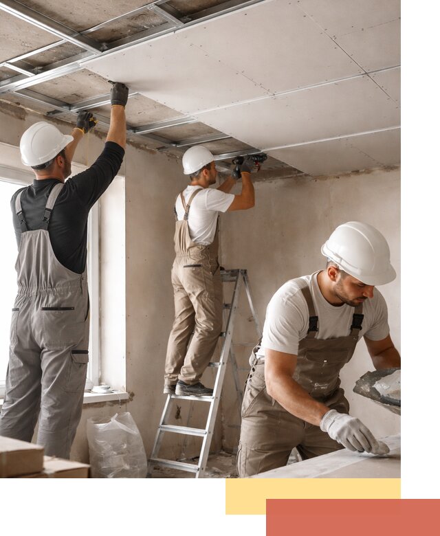 Одноуровневый потолок из гипсокартона в Электростали — монтаж и отделка