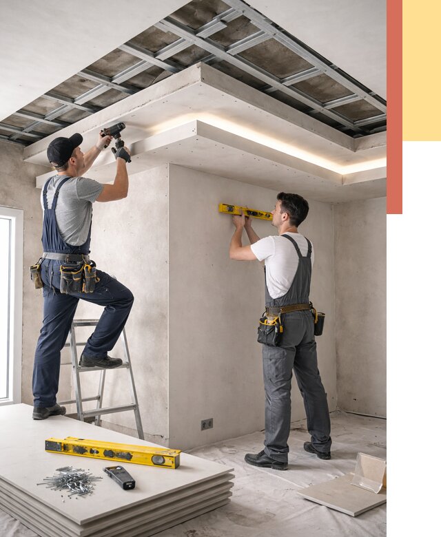 Двухуровневый потолок из гипсокартона в Электростали от 1469 руб. под ключ | ОТДЕЛОЧНИК-Элк