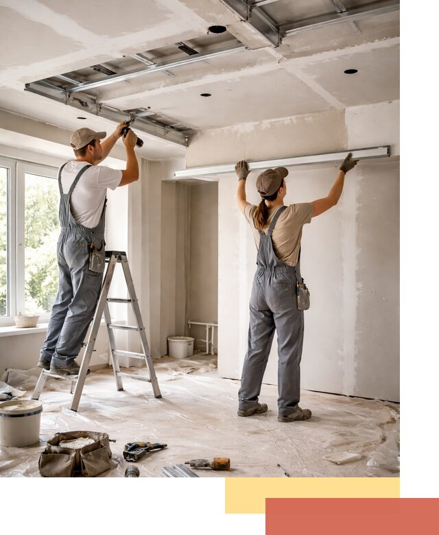 Монтаж многоуровневого потолка из гипсокартона в Электростали