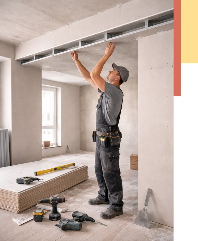 Потолок из гипсокартона с нишей в Электростали от 1266 руб. под ключ | ОТДЕЛОЧНИК-Элк