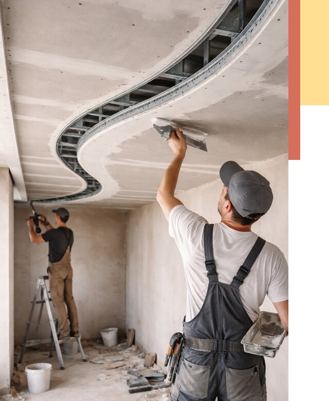 Криволинейный потолок из гипсокартона в Электростали от 2127 руб./м2 | ОТДЕЛОЧНИК-Элк