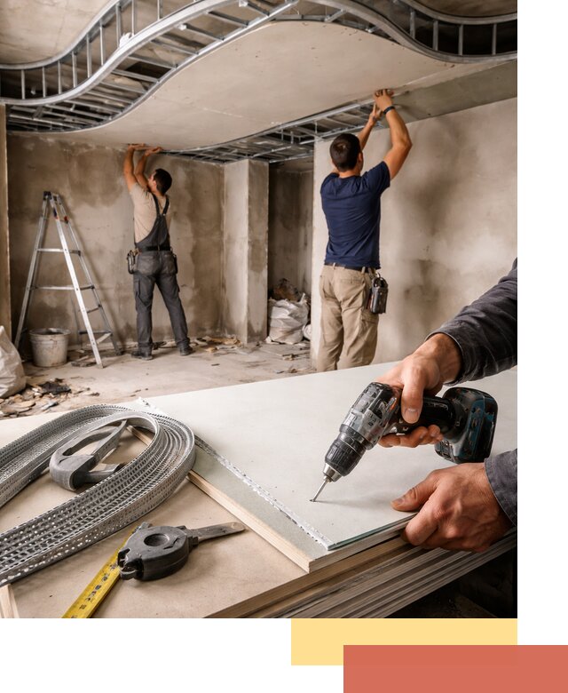 Криволинейный потолок из гипсокартона в Электростали — монтаж и отделка