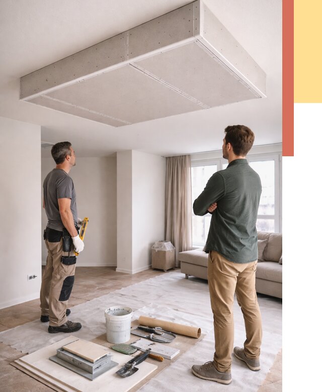 Короб на потолке из гипсокартона в Электростали от 2229 руб. — монтаж и услуги под ключ | ОТДЕЛОЧНИК-Элк