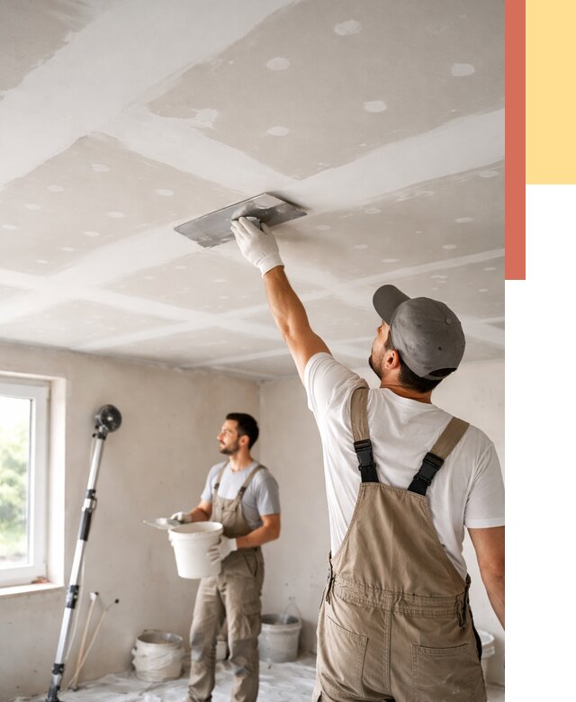 Шпаклевка потолка из гипсокартона в Электростали от 3242 руб./м2 — услуги под ключ | ОТДЕЛОЧНИК-Элк