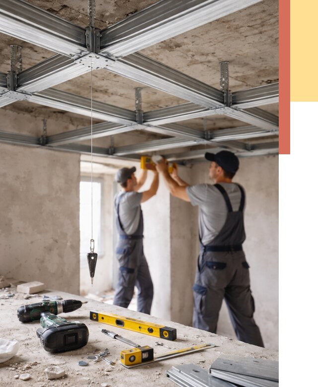 Монтаж каркаса потолка из профиля в Электростали от 4559 руб. — услуги ОТДЕЛОЧНИК-Элк