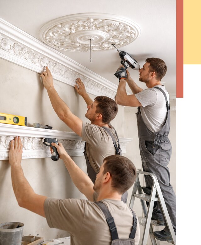 Монтаж лепнины на потолок в Электростали от 3242 руб. быстро и недорого | ОТДЕЛОЧНИК-Элк